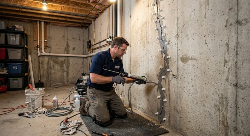 Basement Crack Repair in Milford, NH
