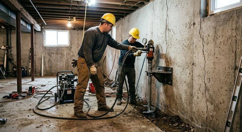 Basement Stabilization in Milford, NH