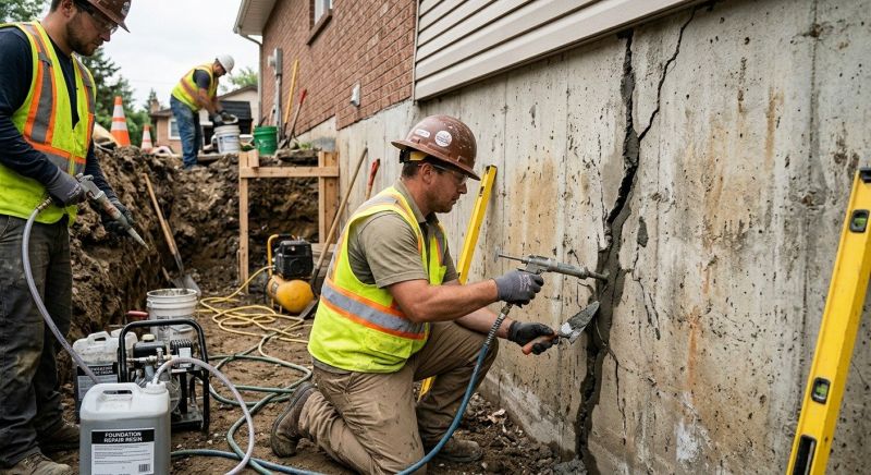 Cracked Foundation Repair in Dracut, MA