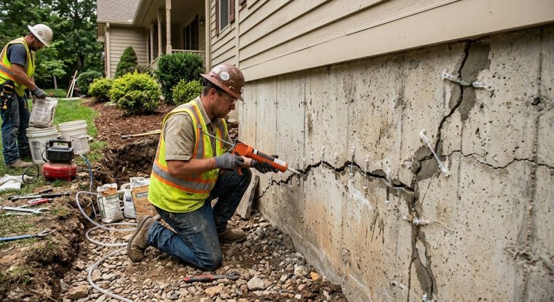 Cracked Foundation Repair in Londonderry, NH