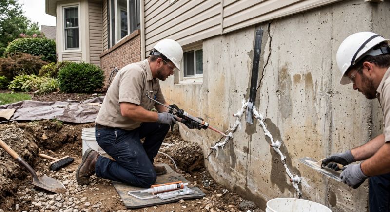 Cracked Foundation Repair in Worcester County, MA