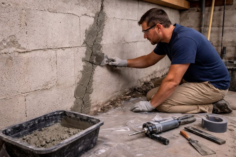 Foundation Crack Repair in Milford, NH