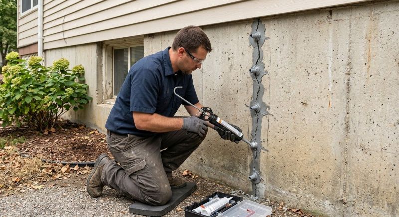Foundation Crack Sealing in Milford, NH