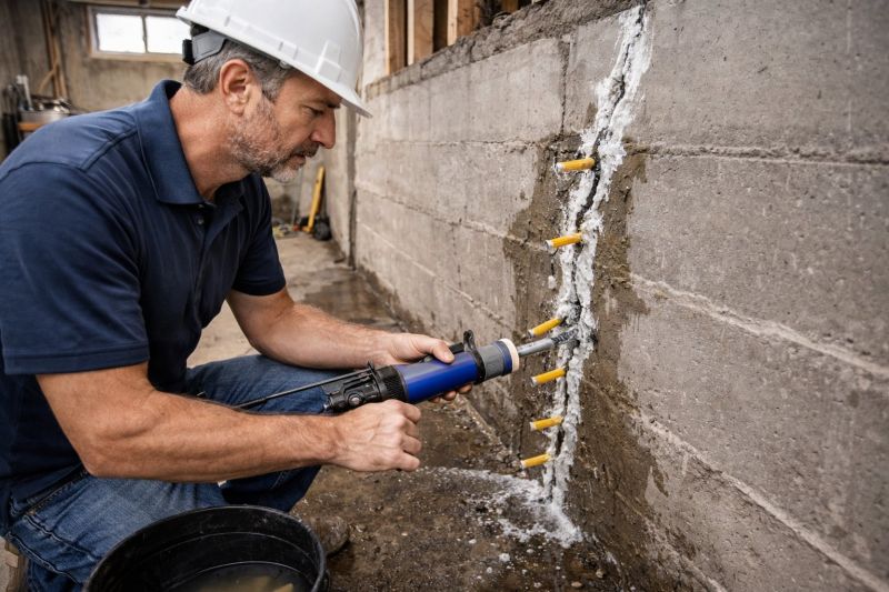 Foundation Crack Sealing in Milford, NH