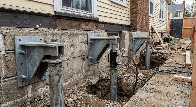 Foundation Pier Leveling in Milford, NH