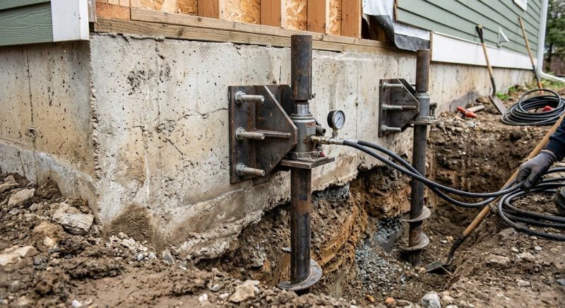 Foundation Pier Leveling in Milford, NH