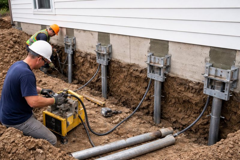 Helical Piers Installation in Milford, NH