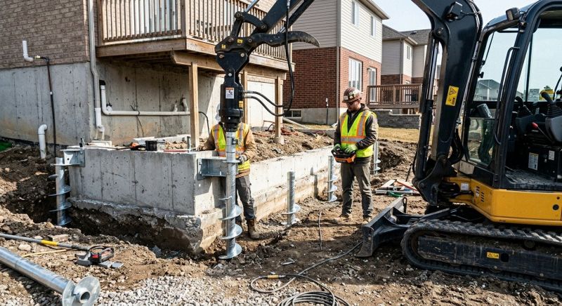Helical Pile Installation in Milford, NH