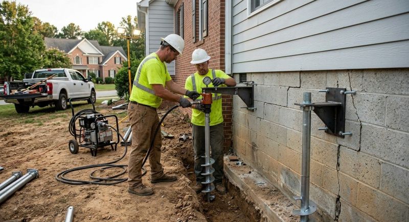 Helical Pile Installation in Milford, NH