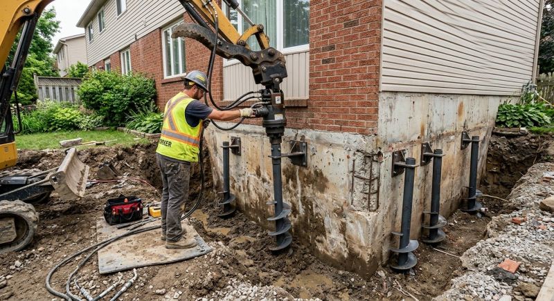 Helical Pile Installation in Milford, NH