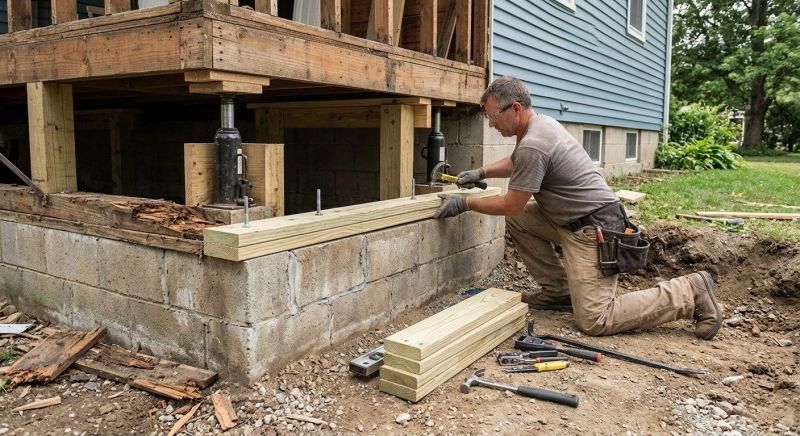 House Foundation Repair in Worcester County, MA