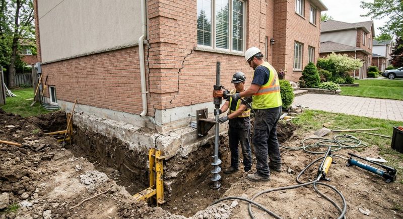 Sinking Foundation Repair in Dracut, MA